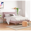 Adore Decor Sidney Upholstered Platform Bed Queen Size Blush Pink