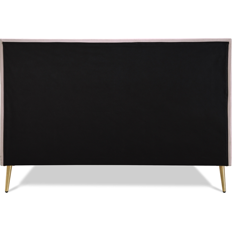 Adore Decor Sidney Upholstered Platform Bed Queen Size Blush Pink