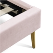 Adore Decor Sidney Upholstered Platform Bed Queen Size Blush Pink