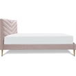 Adore Decor Sidney Upholstered Platform Bed Queen Size Blush Pink