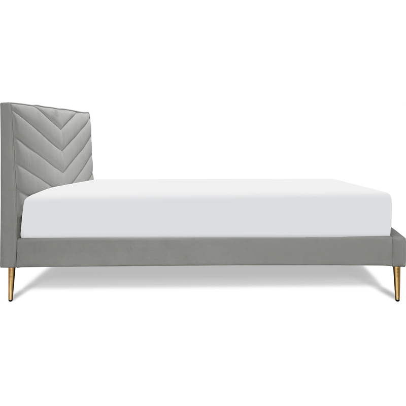 Adore Decor Sidney Upholstered Platform Bed Queen Size Gray