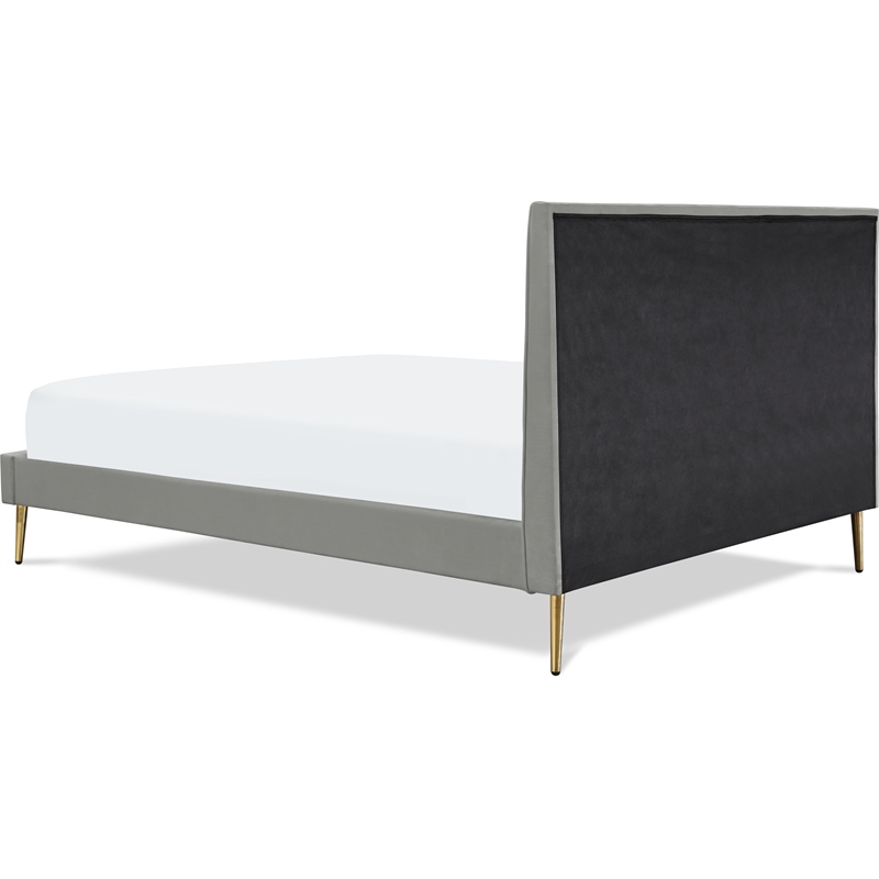 Adore Decor Sidney Upholstered Platform Bed Queen Size Gray
