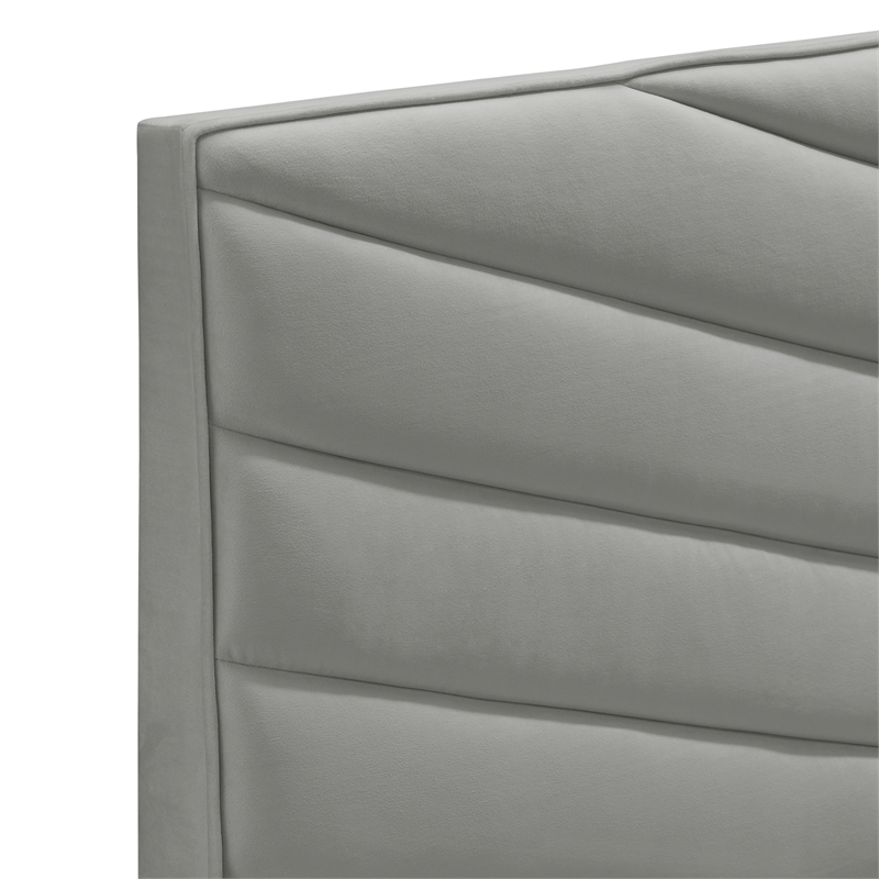 Adore Decor Sidney Upholstered Platform Bed Queen Size Gray