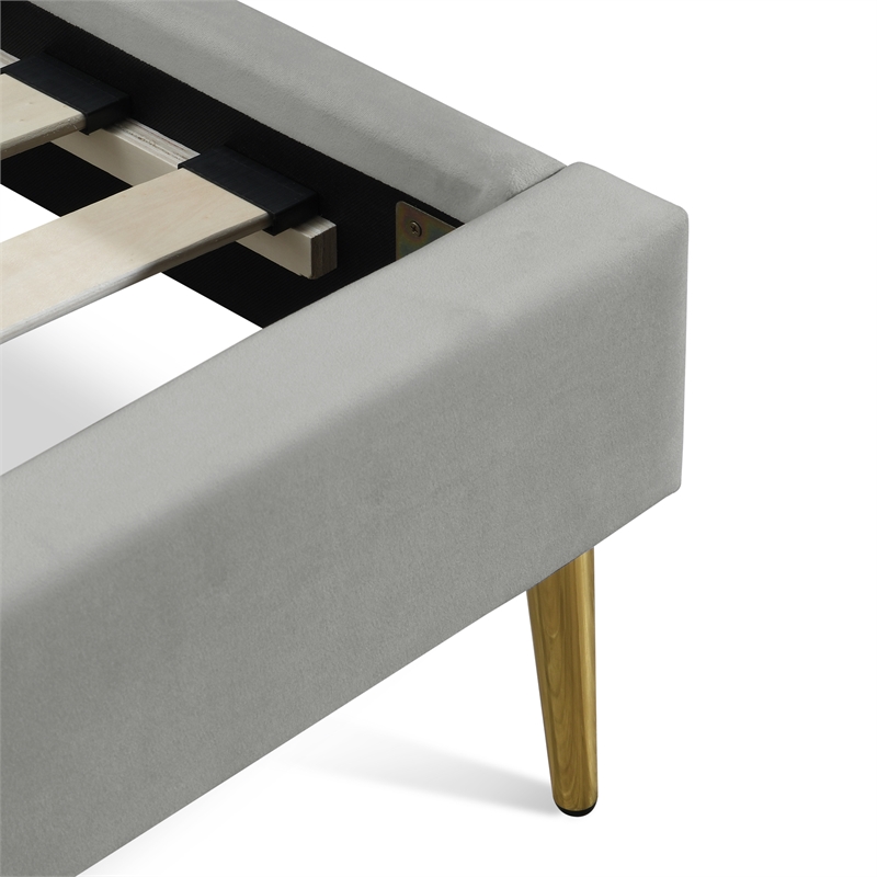 Adore Decor Sidney Upholstered Platform Bed Queen Size Gray