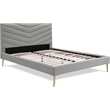 Adore Decor Sidney Upholstered Platform Bed Queen Size Gray