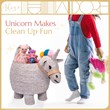 Adore Decor Unicorn Water Hyacinth Laundry Hamper Light Gray