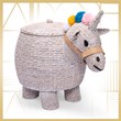 Adore Decor Unicorn Water Hyacinth Laundry Hamper Light Gray