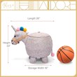 Adore Decor Unicorn Water Hyacinth Laundry Hamper Light Gray