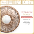 Adore Decor Carrie Round Rattan Style Water Hyacinth Hanging Mirror