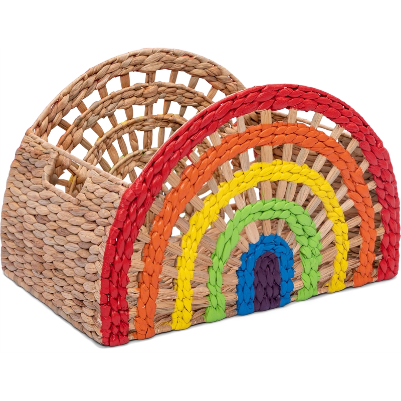 Adore Decor Dorothy Rainbow Wicker Basket Storage Natural & Woven Water Hyacinth