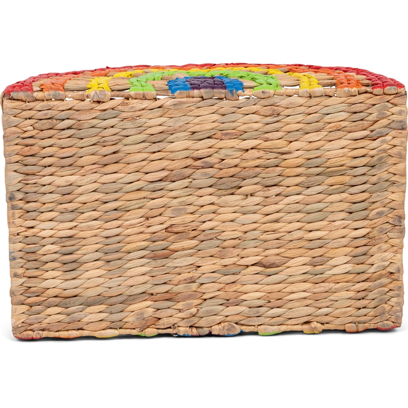 Adore Decor Dorothy Rainbow Wicker Basket Storage Natural & Woven Water Hyacinth