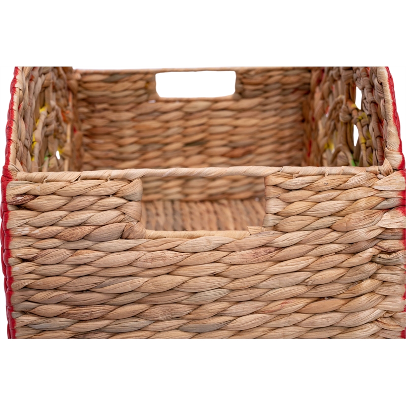 Adore Decor Dorothy Rainbow Wicker Basket Storage Natural & Woven Water Hyacinth