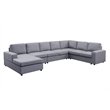 Tifton Fabric 7-Piece Reversible Modular Sectional Sofa Chaise Light Gray