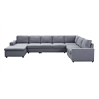 Tifton Fabric 7-Piece Reversible Modular Sectional Sofa Chaise Light Gray