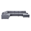 Tifton Fabric 7-Piece Reversible Modular Sectional Sofa Chaise Light Gray