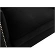 Bayberry Black Velvet Fabric Sofa Couch with 3 Pillows