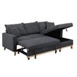 Colton Dark Gray Fabric Reversible Sleeper Sectional Sofa with Storage Chaise