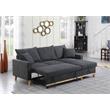 Colton Dark Gray Fabric Reversible Sleeper Sectional Sofa with Storage Chaise