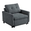 Hannah Dark Gray Woven Fabric Convertible Armchair Bed