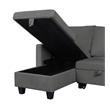 Lilola Home Velvet Reversible Sleeper Sectional with Storage in Dark Gray