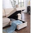 Kipling Beige Velvet Fabric Reversible Sleeper Sectional Sofa Chaise