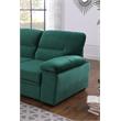 Kipling Green Velvet Fabric Reversible Sleeper Sectional Sofa Chaise