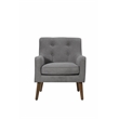 Ryder Mid Century Modern Gray Woven Fabric Button Tufted Armchair
