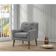 Ryder Mid Century Modern Gray Woven Fabric Button Tufted Armchair