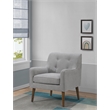 Ryder Mid Century Modern Steel Gray Woven Fabric Button Tufted Armchair