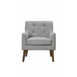 Ryder Mid Century Modern Steel Gray Woven Fabric Button Tufted Armchair