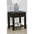 Flora Dark Brown Engineered Wood End Table with Drawer