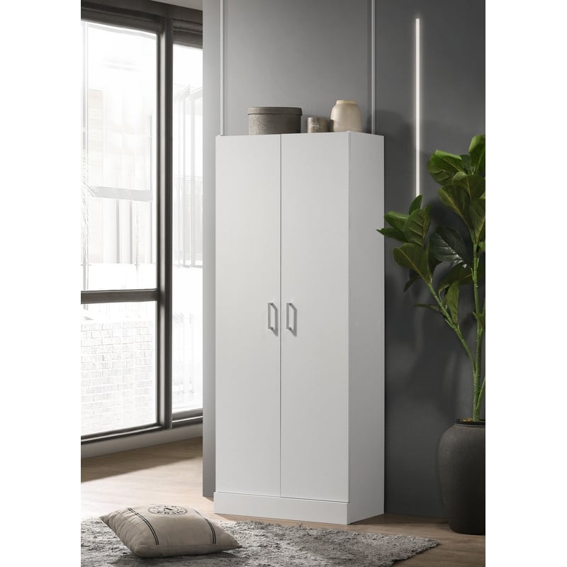 Lilola Home Alara 3-Shelf Engineered Wood Storage Cabinet in White