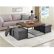 Lilola Home Caitlin Engineered Wood 5 Piece Coffee Table Set in Weathered Oak
