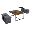 Lilola Home Caitlin Engineered Wood 5 Piece Coffee Table Set in Weathered Oak
