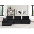 Lilola Home Anna Velvet 4 Piece Sectional Sofa with Tufted Seat in Black