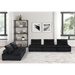 Lilola Home Anna Velvet 5 Piece Sofa and Loveseat with Tufted Seat in Black