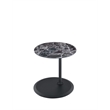 Orbit End Table with Height Adjustable Black Marble Textured Glass Top