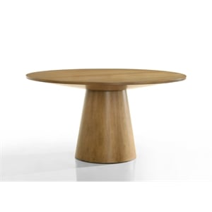 Jasper Driftwood Finish 59&quotW Contemporary Round Dining Table with Pedestal Base