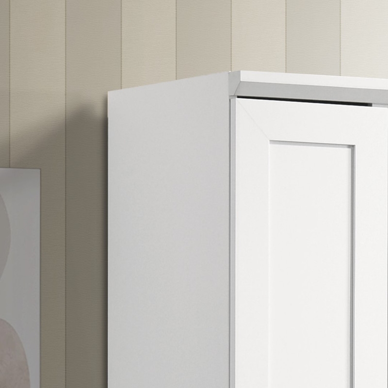 Lilola Home Evelyn 2-Door Engineered Wood Storage Cabinet in White