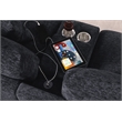 Celine Dark Gray Chenille Fabric Sectional Chaise Cupholders Charging Ports