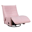 Georgena Pink Corduroy Fabric Swivel Glider Recliner