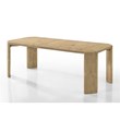 Magnus Wood Oak Finish Extendable Rectangular Dining Set with Cream Color Chair