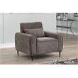 Valentina Gray Chenille Chair with Metal Legs and Throw Pillow