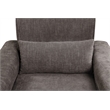 Valentina Gray Chenille Chair with Metal Legs and Throw Pillow