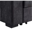 Toby Black Woven Reversible Sleeper Storage Chaise Cup Holder USB Ports Pockets