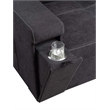 Toby Black Woven Reversible Sleeper Storage Chaise Cup Holder USB Ports Pockets
