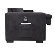 Toby Black Woven Reversible Sleeper Storage Chaise Cup Holder USB Ports Pockets