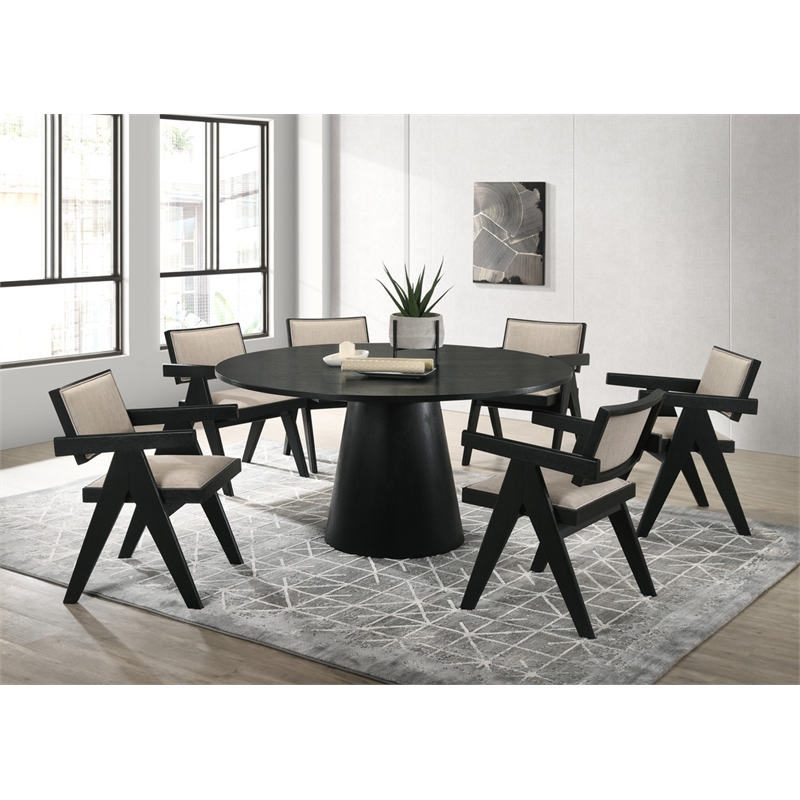 Jasper 7-PC Ebony Black Wood 59