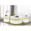 Tavita 3-Piece Round White Wood Coffee Table Set with Glass Top and LED Lights