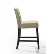 Jasper Set of 2 Beige Fabric Counter Height Chairs with Black Finish Legs